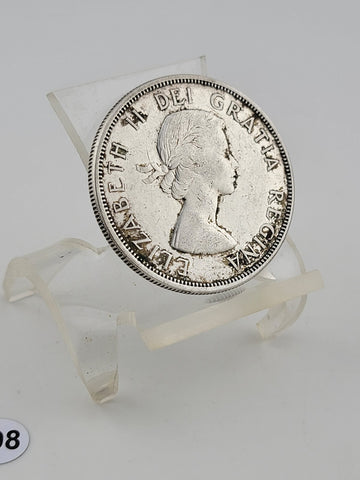 Vintage 1962 Canadian $1 Voyageur Silver Dollar $1 Coin. Elizabeth II Coin.