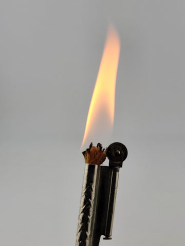Antique Trench Art French Pocket Cigarette Lighter, C 1915 Silverplated. Working