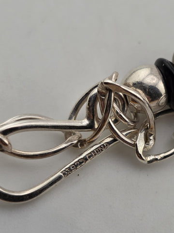 Jay King DTR Black Onyx, Tiger Eye and Turquoise Disc Sterling Necklace.