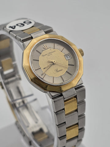 Vintage Baume & Mercier Riviera A5221.018 Two Tone Quartz Ladies Watch. Works.