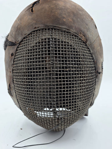 Rare One Of A Kind Antique Late 1800s Wire And Leather Fencing Mask