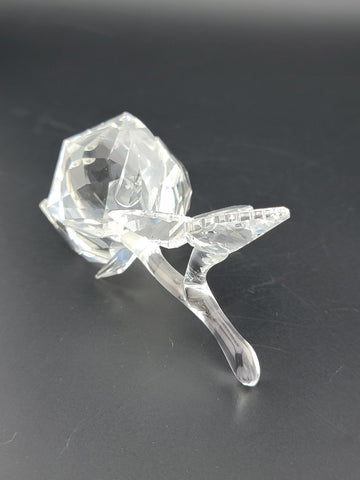 Beautiful Vintage Swarovski Crystal Rose Figurine Retired Design Marked.