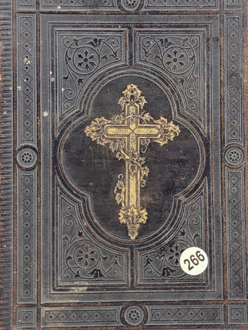 Rare Antique 1887 German Small Bible With Gold Gilded Papper Ends 6" X 4”.