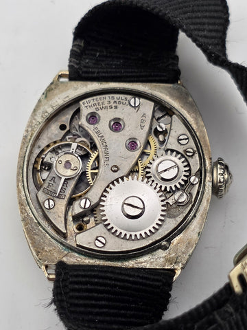 Rare Antique C 1915 E. Blancpain Swiss Manual 15j Watch. Engraved Case.  Working