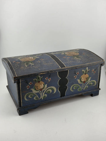 Rare Antique Hand Inscribed 1943 German Folk Art Chest WWII Augsburg Kepsake Box