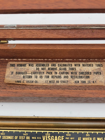 Rare Antique Louis Eitzen Visgage Oil Viscosity Comparator Instrument w/ Case