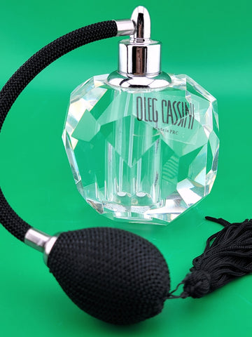 Vintage Oleg Cassini Crystal  Perfume  Bottle with  Atomizer New, unused