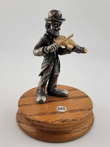 Vintage Ron Lee Hobo Band Collection Pewter Violinist Clown Figurine Collectible
