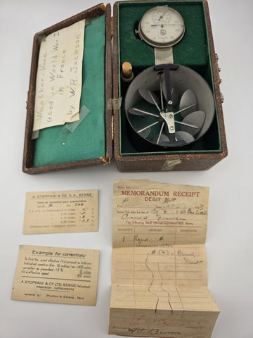 Antique 1918 WWI Anemometer Wind Meter Field Instrument W Case Used In France