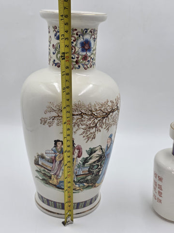 Rare Vintage Matching Set Of 3 Vintage V.V. Karraresi Italian Porcelain Vases
