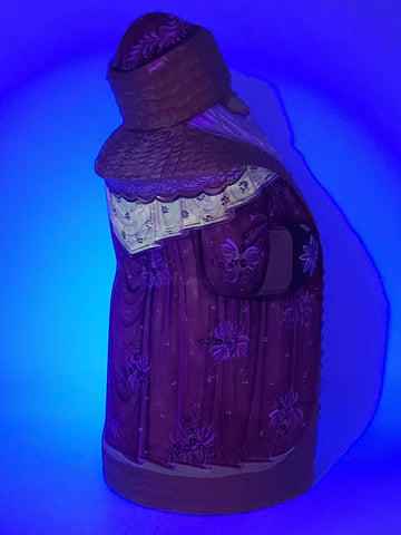 Ded Moroz Russian Hand Carved Wooden Santa Figurine Sergiyev Posad. Fluorescent.