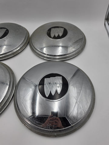 Vintage Buick Tri-Shield Dog Dish Poverty Hub Caps Set of 4 10" 1941-1960 OEM