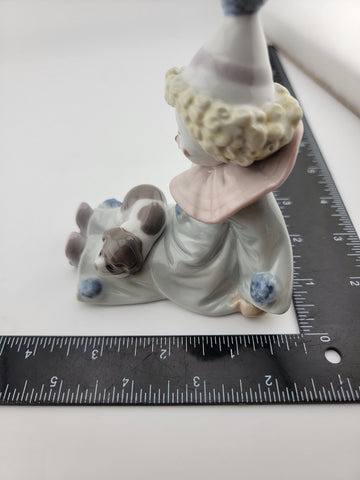 Retired LLadro Spain Figurine # 5277 Pierrot With Puppy Commedia Dell'Arte Clown