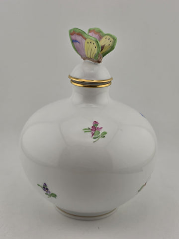 Herend Porcelain Printemps Perfume Bottle Butterfly Dauber Perfect & Elegant!