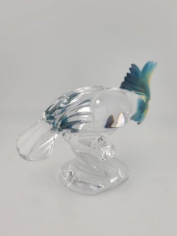 Vintage Royales de Champagne Frosted and Clear Crystal Cockatoo Bird Figurine