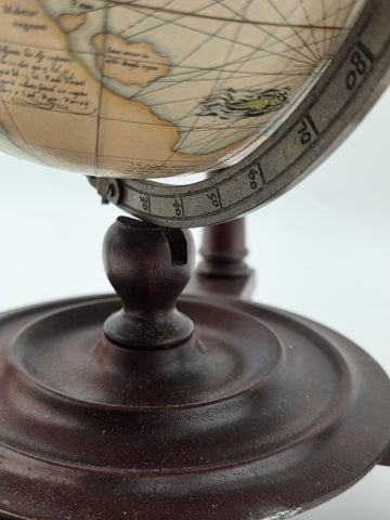 VTG Old World Zodiac Astrology Wooden Desktop 11” Globe w/ Stand -Made in Italy
