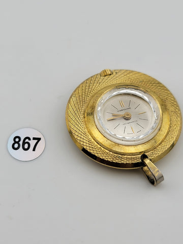 Rare Vintage Caroline 17 jewel pendant Swiss watch. Working Condition. No Chain