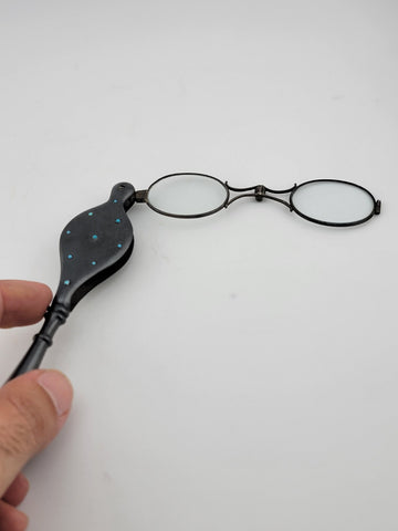 Antique 19th Century Gunmetal Foldable Opera Pocket Spectacles. Excellent Cond.