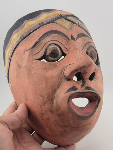 Antique Balinese Carved Wooden Dance Mask. beautiful collection & display piece