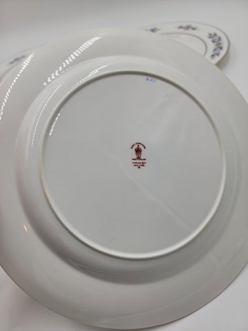 Rare Set of 4 Royal Crown Derby Tiffany Co. Blue Gold Dinner & Bread Plates A537