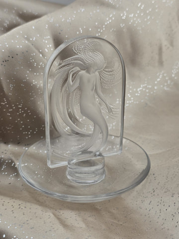 Vintage Lalique France Crystal Mermaid Water Dancer Signed Collectable Glass