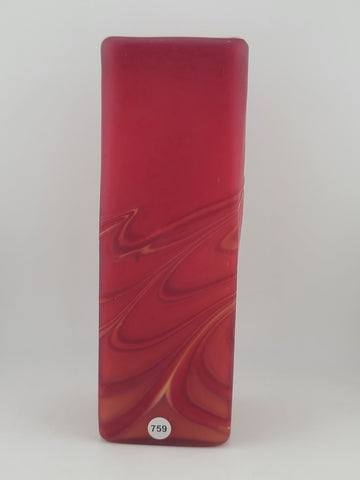 Beautiful Vintage Azerbaijan Glassware Hand Blown Vases  8.5" RED Swirl