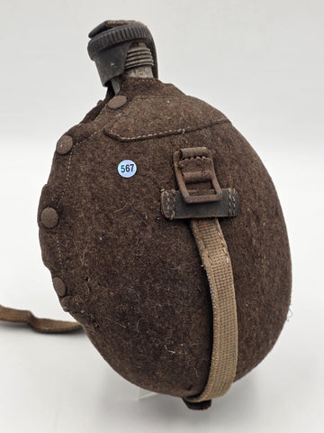Original WWII German Army M31 Feldflasche Canteen MN42 1942 Felt Cover Wehrmacht