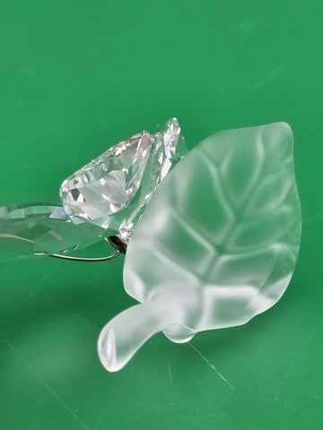 SWAROVSKI Austria Crystal Butterfly on Frosted Leaf Figurine