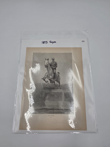 Rare 1893 Vogue Leaf "WON AT SIX FEET" Equestrian Horse Jump H. Pelham Robbins