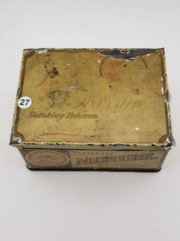LAFAYETTE TOBACCO TIN MIXTURE HINGED LID MARBURG BROS BALTIMORE MD VINTAGE