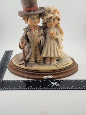 G. ARMANI Wedding Statue Figurine 8.25"  BRIDE & GROOM FLORENCE Italy 1982 VTG