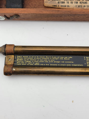 Rare Antique Louis Eitzen Visgage Oil Viscosity Comparator Instrument w/ Case
