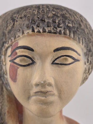 Rare Vintage Handmade Bust Of Princess Meritaten Of The Anciant Egyptian Dynasty