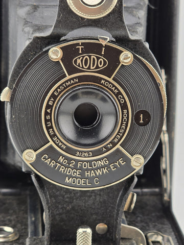 Antique Kodak No.2 Folding Cartridge Hawk-Eye Camera w/ Manual Vintage 120 Film