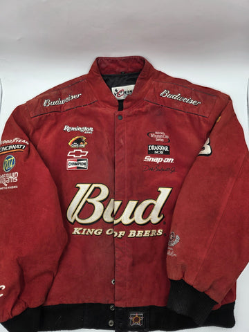 NASCAR Chase Authentics Dale Earnhardt Jr Budweiser Racing Jacket Sz 2XL Red