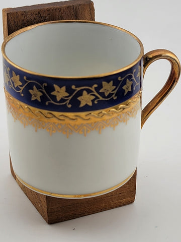 A J Co Czech Cobalt, Blue & Gold Demitasse  Hand Painted. Gold Plated. VG Cond.