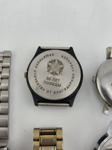 Great Collection Vintage Watch Lot Seiko Disney Dynabeat Raketa Expedition.