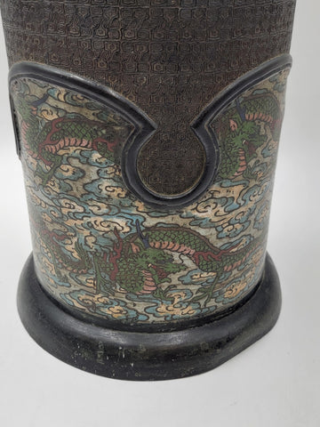 Antique Japan Meiji Era C 1880's Enameled Bronze /Cloisonné Umbrella/Stick Stand