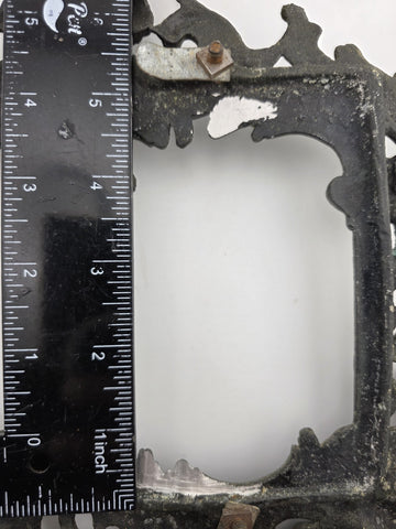 Antique Victorian Rococo Baroque Cast Iron Angel Cherub Double Picture Frame 4x5