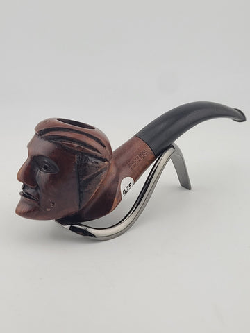 Vintage Italian Handmade Figural Carved Briar Tobacco Pipe Face Head Made Italy