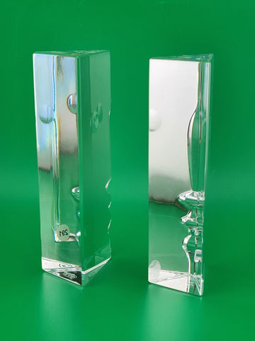 Pair Of Baccarat Crystal "Encounter" Sculpture. Robert Rigot France. VG Cond.
