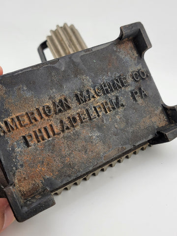 Rare Antique 1880 American Machine Cast Iron Hand Fluter Crimper W Wooden Handle