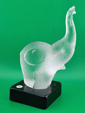 Rare Frosted Art Glass ELEPHANT Signed "Robla" Attributed to Archimede Seguso