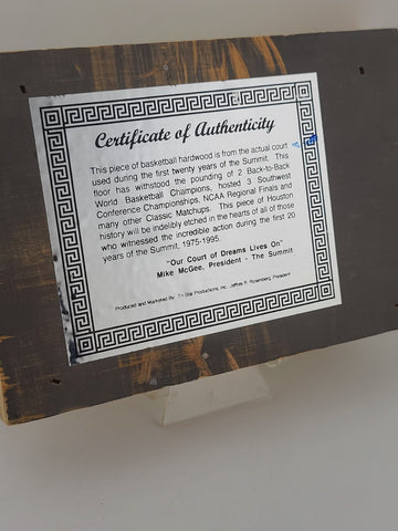 100% Original Hakeem Olajuwon Signed Houston Rockets Court Floor Board w/ COA