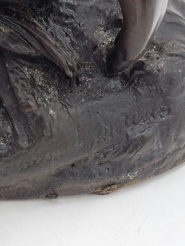 Rare Antique C 1910 Auguste Moreau "Torch Boy" Heavy Bronze Sculpture. 16 Inch