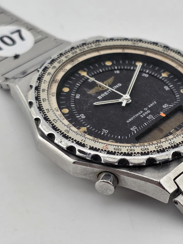 1987 42mm Breitling 80972 Jupiter Navitimer 3300 Quartz Watch. Untested. As-is.