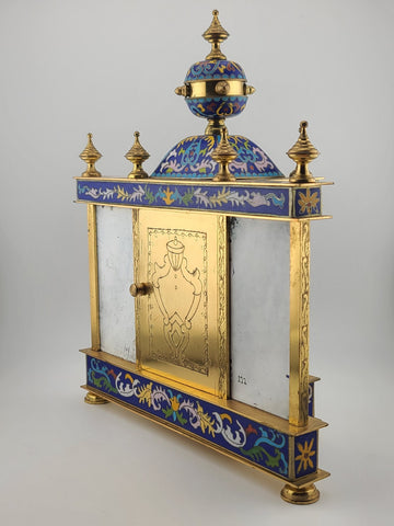 Vintage Exquisite Renaissance-Style Chinese Enamel & Cloisonne Clock. Working.