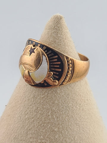 Vintage 10k Solid Gold Masonic Ostby Barton Shriner Ring Size 9. Weight 6.1 Gram