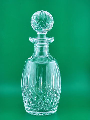 Waterford Signed Lismore Cut Crystal Spirit Decanter w Ball Stopper 10 5/8''