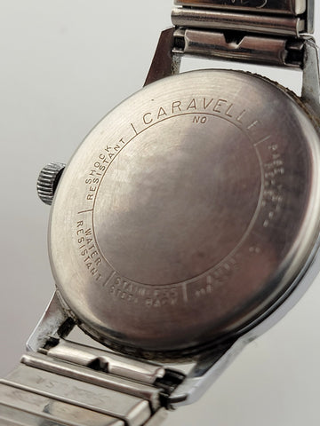 Vintage 1960's Caravelle BULOVA Mechanical Handwound Watch Stainless steel Works